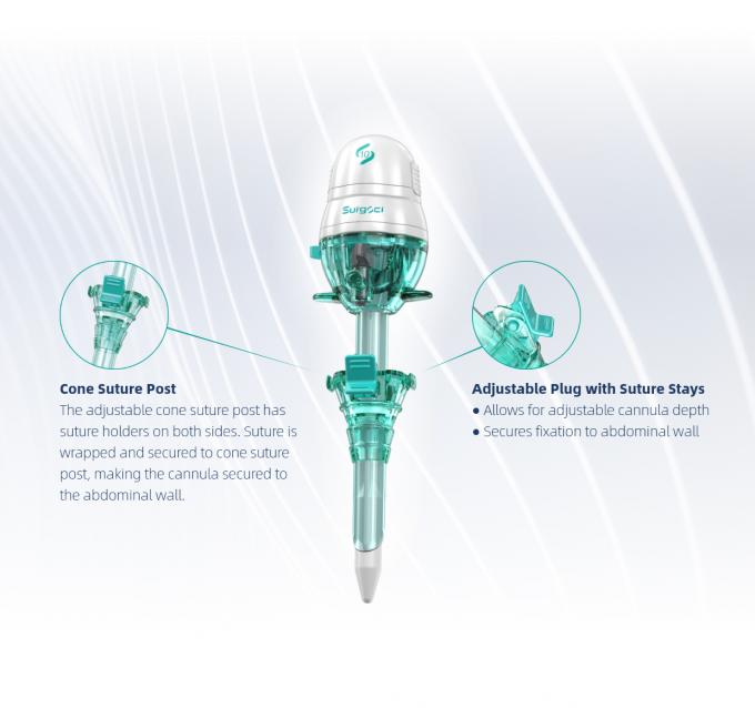 Jednorazowy bezłopatkowy trokar i kaniula Hassona do chirurgii laparoskopowej 3